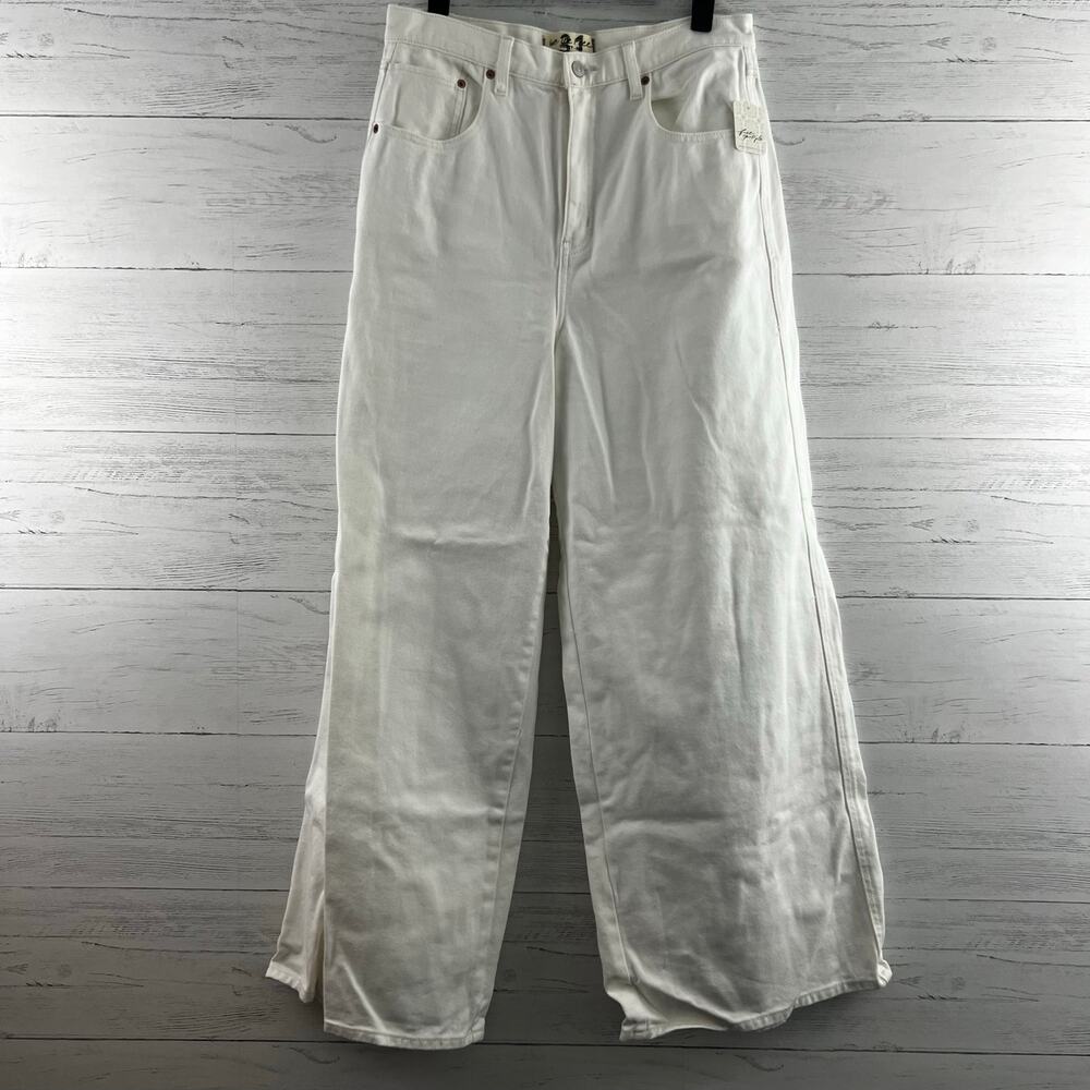 We the Free NWT Gia White Wide‎ Leg Baggy Jeans Size 31